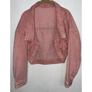 DAZY Shrug Long Sleeve Peach Acid Wash Denim Jacket Women Sz M